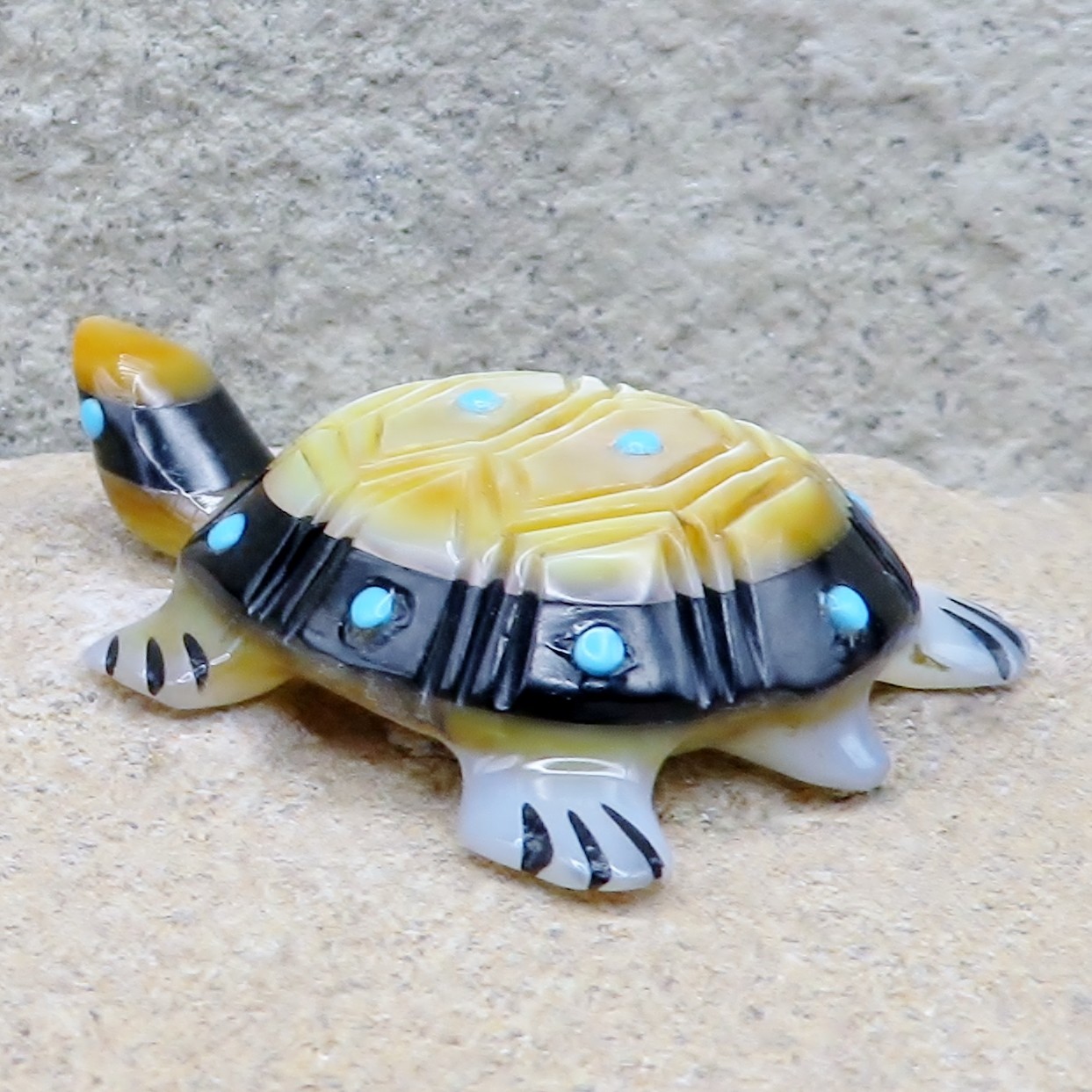 Zuni Fetish-Native American Animal Carving-Multi-Stone POWER TURTLE-Andrew Quam