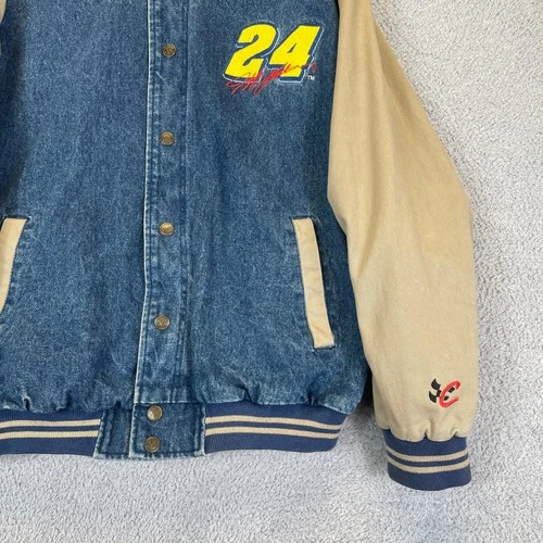 Vintage NASCAR Jeff Gordon Denim Team Jacket Men's Large 90's Chase Authentics image 11