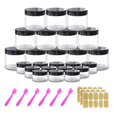12 Pack 4 Oz Small Plastic Containers with Lids 12 Pack 20G/20Ml Cosmetic Sample