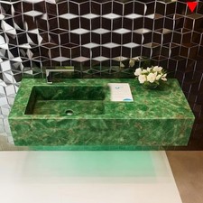 Unique Natural Stone Basin for Bathroom, Kitchen, or Vanity Green Fluorite Sink