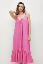 NEW MNG Mango Hot Pink Maxi Summer Dress Women's Small But Runs Like Medium