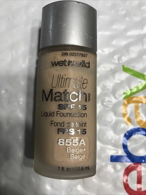 WET N WILD Ultimate Match Foundation 855A BEIGE SPF15 unsealed NWOB light