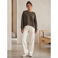 Varley Women's Small Holborn Olive Embroidered Cropped Sweatshirt