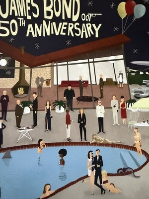 James Bond 50th Anniversary by Max Dalton - Numbered Mini Print Castro Theatre