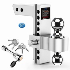 Drop Hitch Fits 2 Inch Receiver, 8 Inch Adjustable Trailer Hitch, 12,500 LBS ...