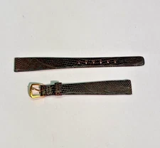 13mm Long Brown Genuine Lizard Watch Band