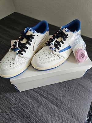 Nike Air Jordan 1 Low OG SP Fragment x Travis Scott Sail Blue Black Sz 10.5