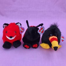 Vintage Puffkins Dottie Ladybug Franklin Fox Tiki Toucan Lot of 3 w/ Tags 1998