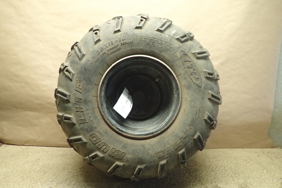 2001 HONDA RANCHER TRX350 REAR LEFT MUD LIGHT 25X11-10 WHEEL RIM