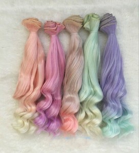 10 Ombre Curly Weave Doll Synthetic Diy Hair Extension For Dolls