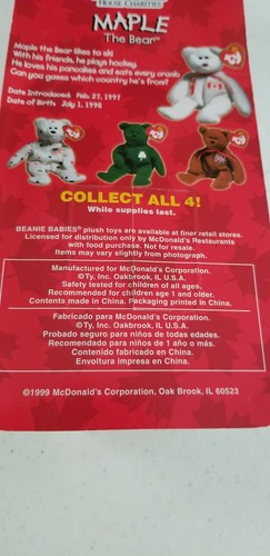 Beanie Baby Maple the Bear TY RMHC Neu in Verpackung - Bild 4 von 4