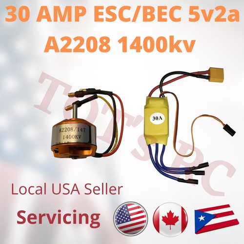 A2208 1100kv 1400kv 1800kv - 2600kv | 30A ESC 3s ESC XT60 | DEANS Flugzeug - Bild 9 von 11