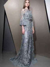 Gorgeous Beaded Lace Evening Dress Boat Neck Mother Of The Bride Dress Prom Gown