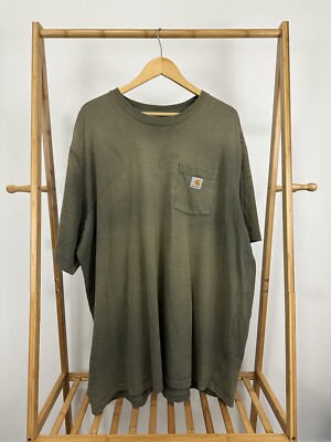 VTG Carhartt Gradient Sun Faded Worn WIP Workwear Pocket T-Shirt 3XL TALL