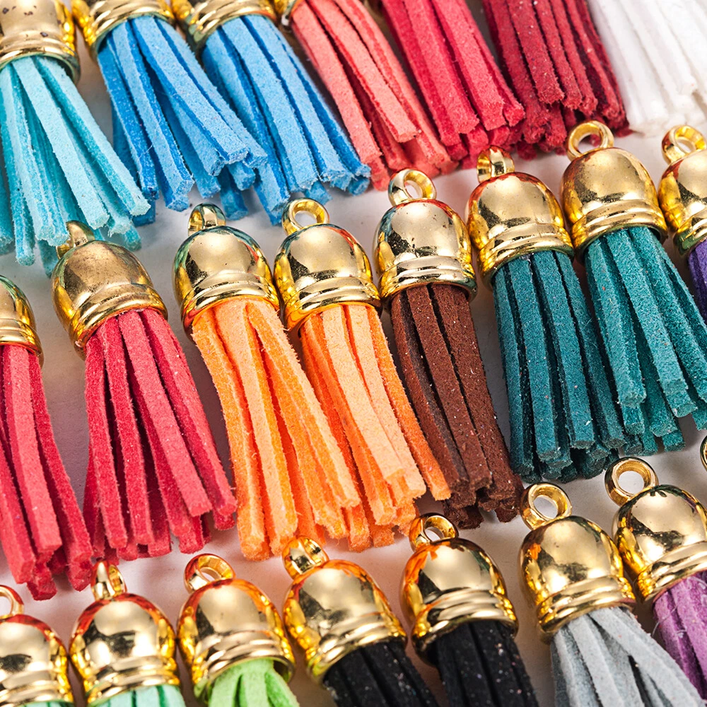 Leather tassel keychain wholesale discount