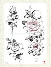 Wrist Tattoos for Women boho flower large 8.25" temporary tattoo