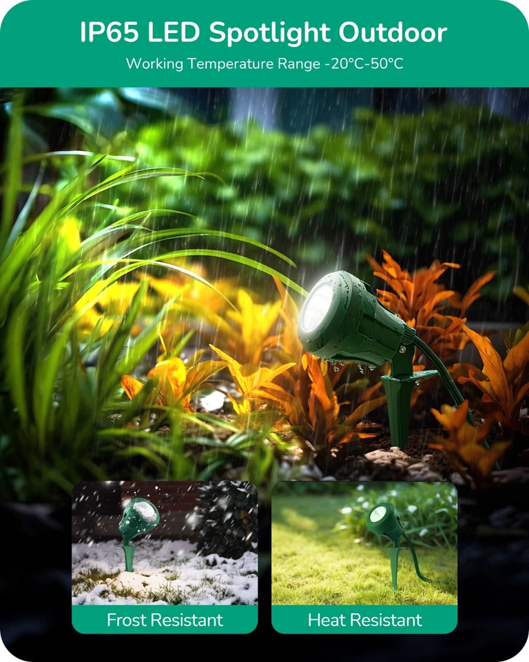 Уличный прожектор DEWENWILS 2 шт. рождественский светодиодный ландшафтный флаг прожектор - Изображение 3 из 4