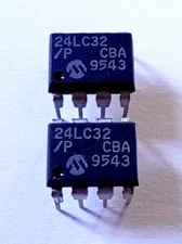 Lot of 2*  Microchip 24LC32/P Smart Serial EEPROM 32KBIT 400KHZ DIP-8 Pin 4k x 8