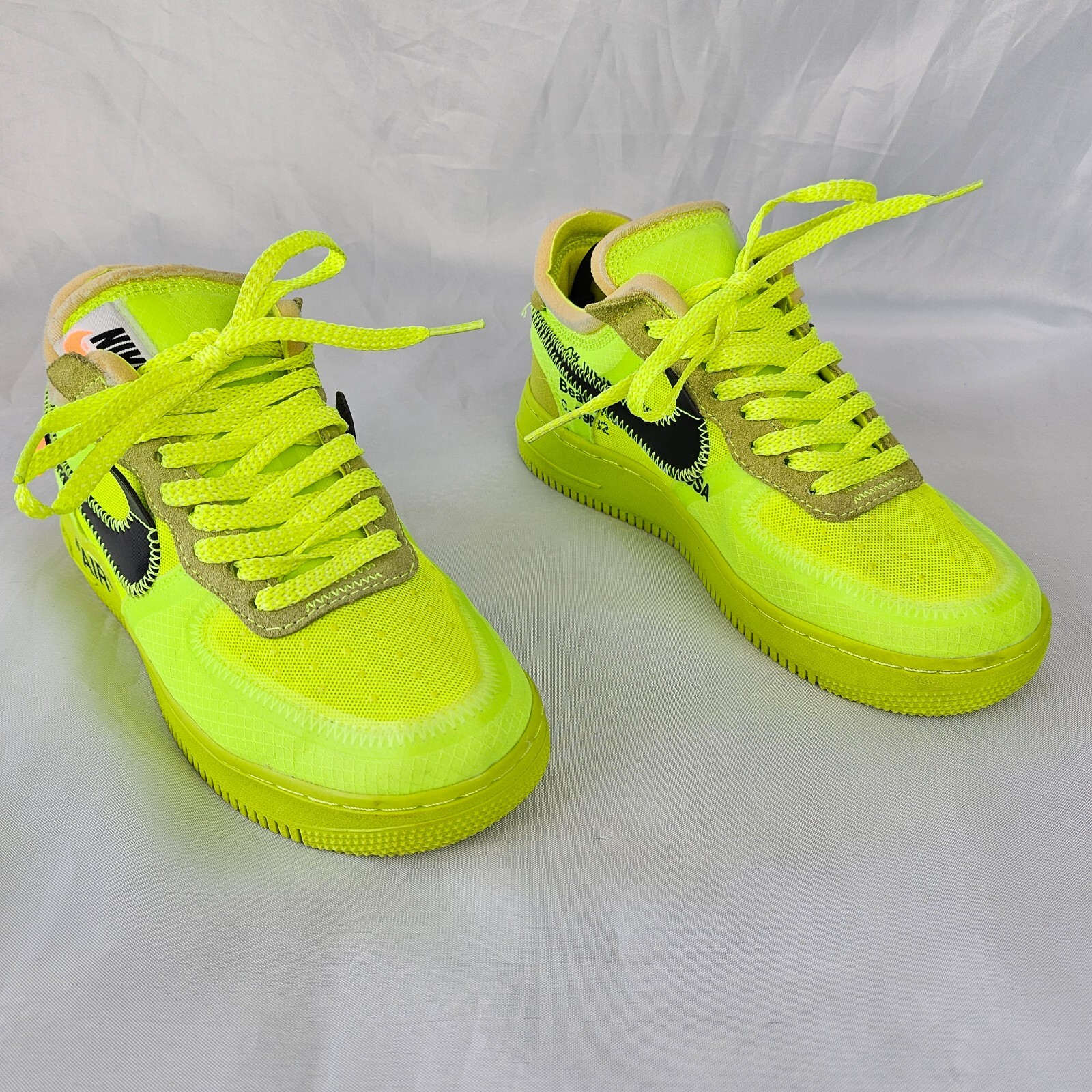 OFF WHITE X NIKE Nike x Off White Air Force 1 Volt scarpe da ginnastica donna UK4 verde fluo edizione limitata