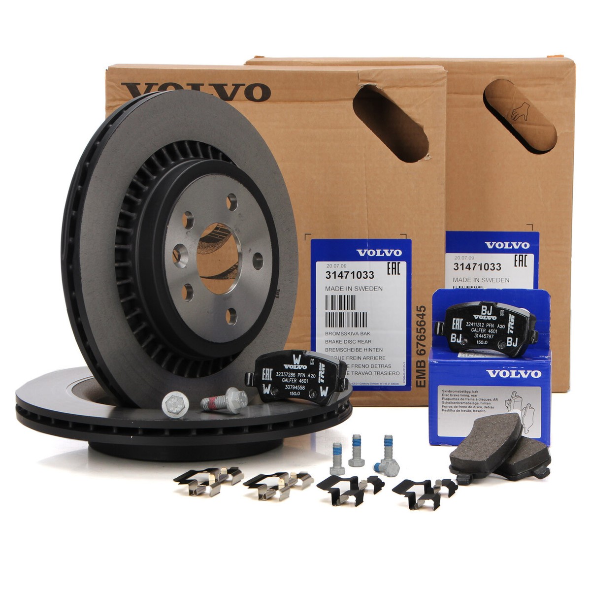 ATE Bremsscheiben + Beläge Vorne + Hinten Volvo Xc60