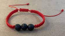 Red Bracelet Lava Natural Tibetan Buddhist Stone Gemstone Meditation- Lucky Life