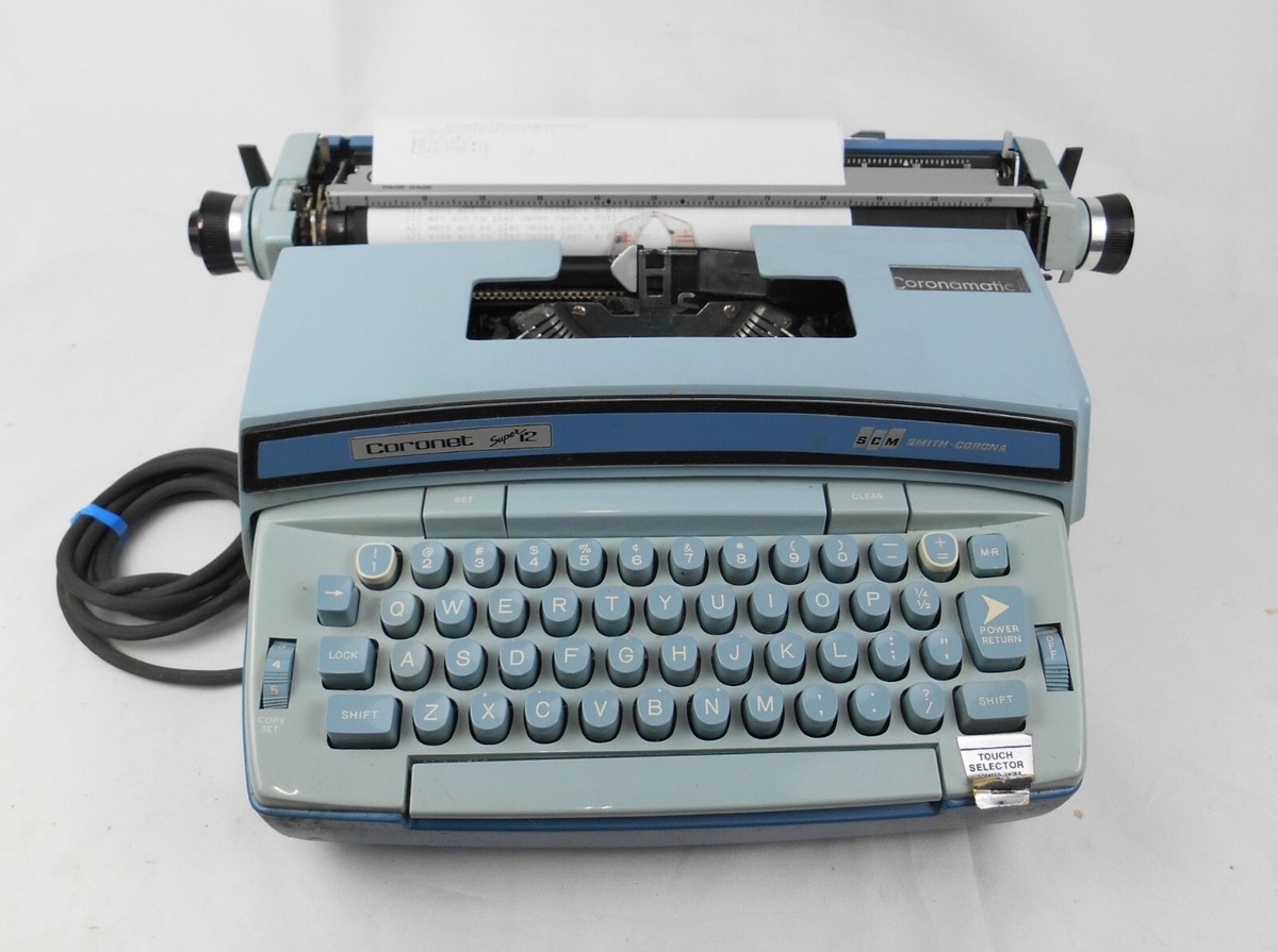Smith-Corona Super 12 Blue Electric Typewriter Model 6LEA | eBay