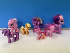 Lot of 7 My Little Pony MLP Figures Twilight Sparkle Applejack Pinkie Pie
