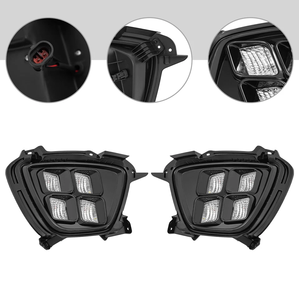 For 2016 2017 2018 Kia Sorento Pair Front LED Fog Light 4 Eyes DRL Fog Lamps - Image 4 of 4