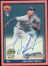 Orlando Arcia RC AUTOGRAPH /150 2017 Archives Fan Favorite Signed Auto Red