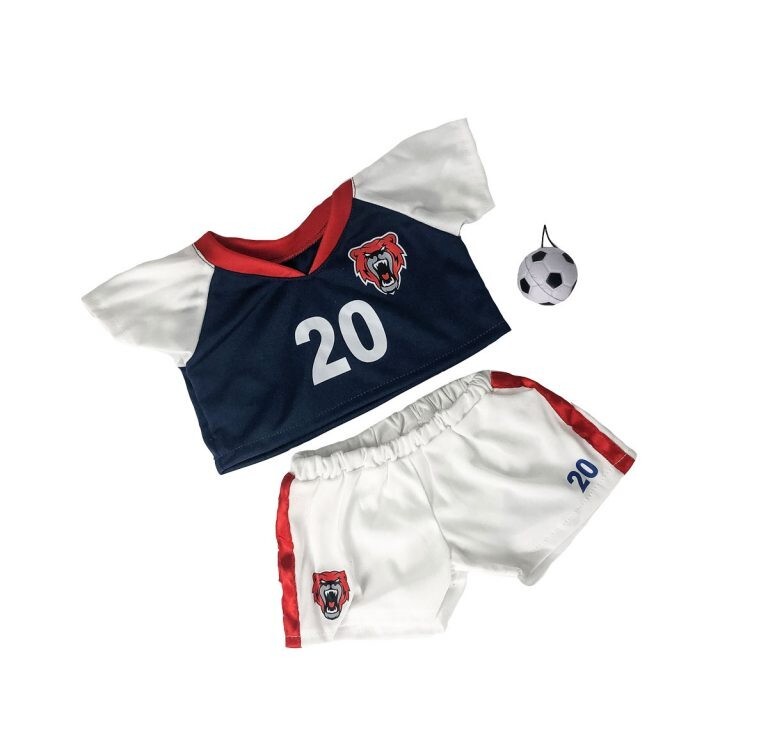 Blue Soccer Uniform Outfit for Stuffed Toys - Fits 14-18 Inch Build-A-Bear