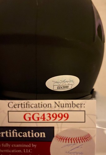 Ray Lewis Autographed Signed Baltimore Ravens Eclipse HOF Mini Helmet JSA COA - Picture 3 of 4