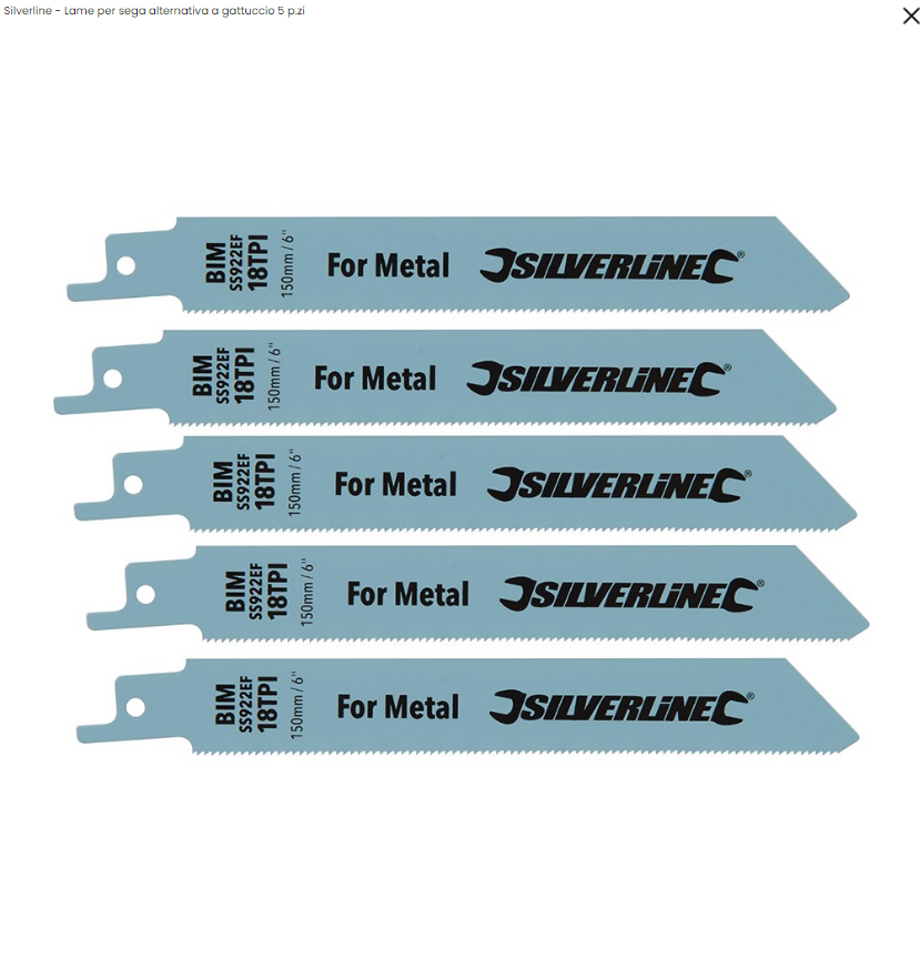 Lame bimetalliche per sega alternativa a gattuccio Silverline 5 p.zi