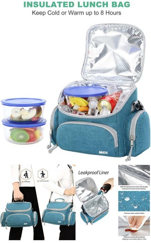 Lonchera Aislada Bolsa Almuerzo Loncheras Para Comida os Mujer Hombres  Termicas | eBay