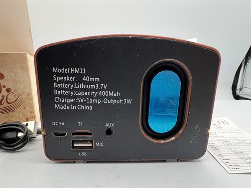 HM11 DOSMIX WIRELESS RETRO LAUTSPRECHER TRAGBAR 3,5mm BRAUN MIT GOLDAKZENT - Bild 4 von 11