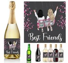 1 Aufkleber Flaschenetikett - Best Friends - Beste Freundinnen - Geschenk - D04
