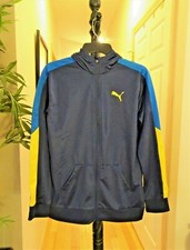 NWT PUMA Kids BIG BOYS Hooded Zip Front Track Jacket W/ Graphic Logo Sz XL 18-20