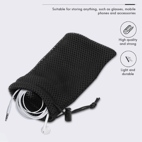 Paquete de 5 bolsas de almacenamiento de malla de nailon con cordón - 3,5 x 7,3 pulgadas Multi9451 - Imagen 7 de 9