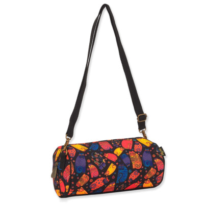 Laurel Burch Feline Friends Cats Canvas Crossbody Satchel Tote   LB8230B