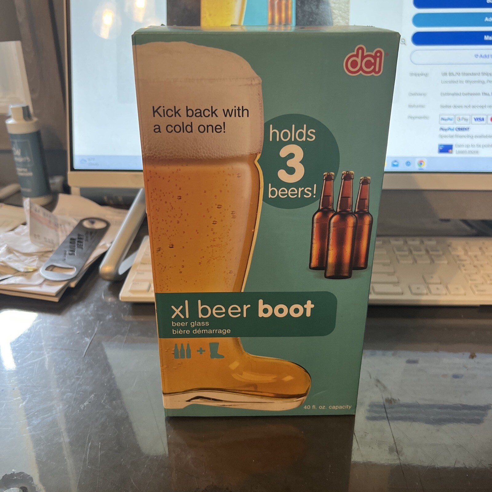 NEW Das Beer Boot XL 40oz Beer Mug by DCI - Beer Drinking Game - Holds ...