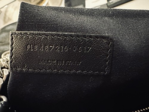 Auth Saint Laurent Med Loulou Bag Black Leather Silver Hardware, with tag. - Picture 11 of 24