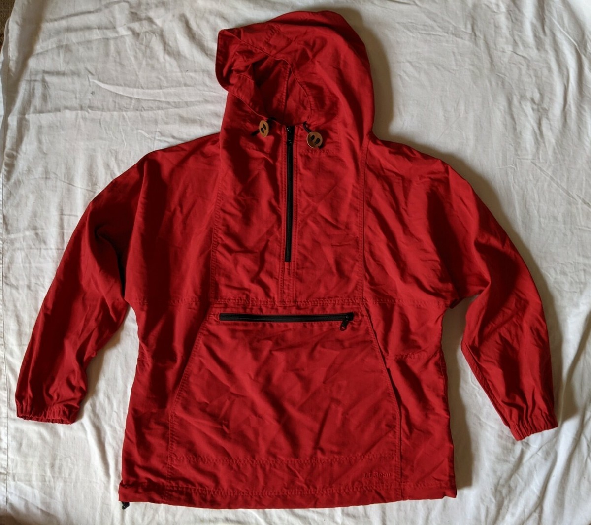 【80s】USA製L.L.Bean half zip anorak hoodie VTG 80s Mens LL Bean Cotton Anorak Hoodie Sweatshirt M