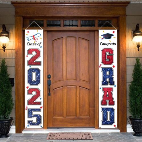 KMUYSL Graduation Decorations Class of 2025 Red & Blue Congrats Grad Banner H... - Picture 9 of 9