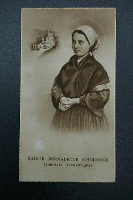 ST BERNADETTE SOUBIROUS 1 RELIC HOLY CARD PRAYER OUR LADY OF LOURDES