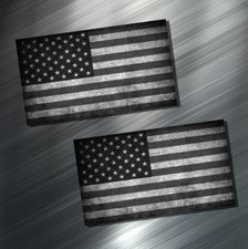  2 TWO AMERICAN FLAG Vinyl Decal Sticker For Car Laptop Skateboard NEW USA B W 