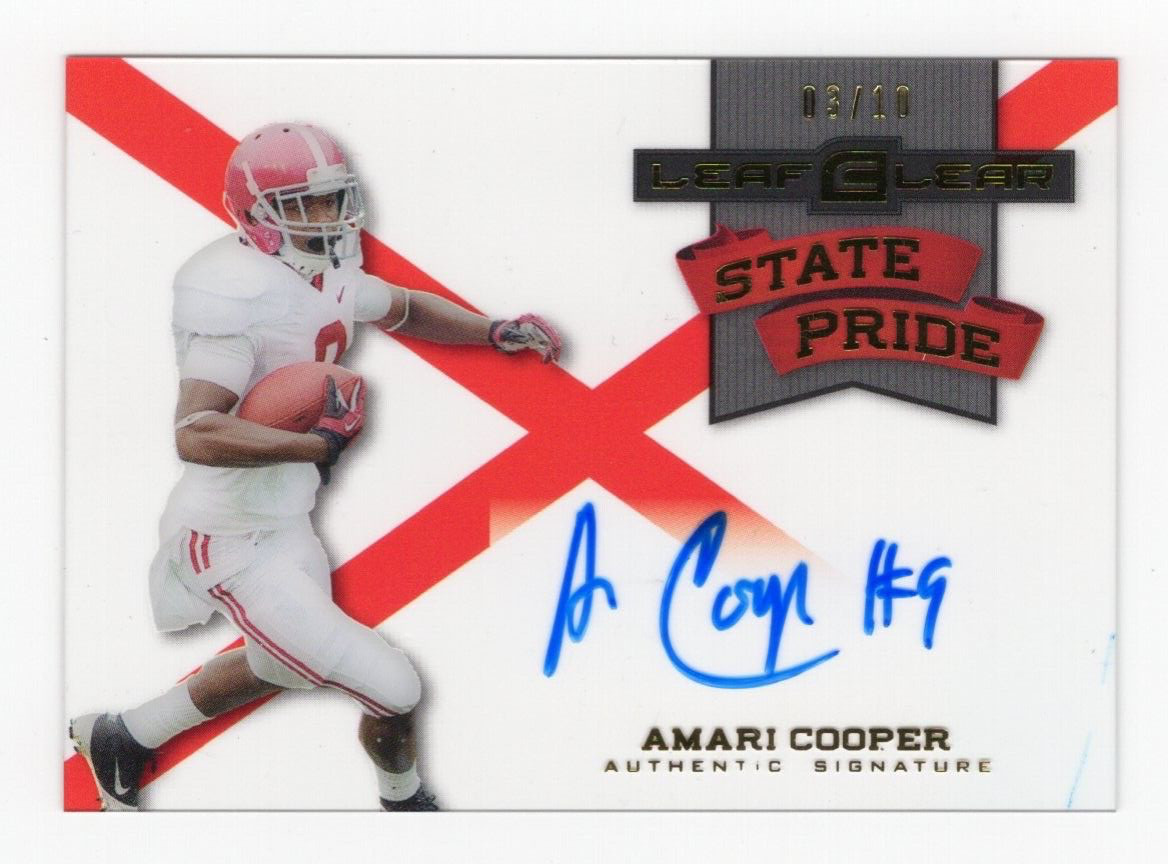 Amari Cooper Leaf Clear State Pride Autographs #SPAC1 Base