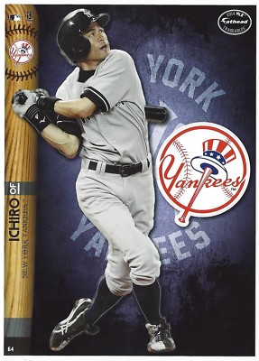 ICHIRO SUZUKI FATHEAD TRADEABLES NEW YORK NY YANKEES REMOVABLE STICKER 2014 #64