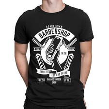 Down Town Barber Beard Shop Hipster Funny Novelty Mens T-Shirts Tee Top #DNE