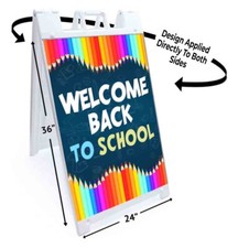WELCOME BACK TO SCHOOL Signicade 24x36 Aframe Sidewalk Sign Banner Decal