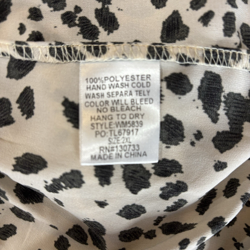 Umgee Tiered Dress Animal Print Mini 2XL Pockets Leopard Flowy Long Sleeve - Picture 13 of 15