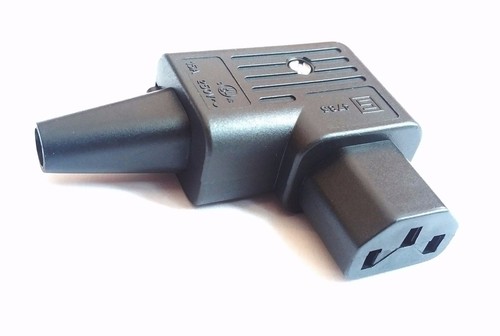 IEC C13 silver plated Right angled Connector Schurter 10A for mains power cables - Picture 2 of 3